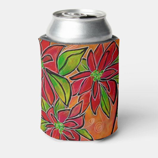 Kerst Poinsettia Koelbox Blikjeskoeler (Blikje Achterkant)