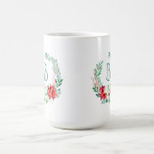 Kerst Poinsettia krans met monogram Koffiemok (Center)