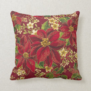 Kerst Poinsettia Kussen! Kussen