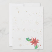Kerst Poinsettia Lijst Invitation Kaart (Achterkant)