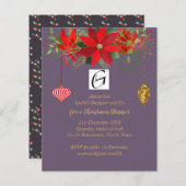 Kerst Poinsettia Mauve Goud Rood voor Bedrijven (Voorkant / Achterkant)