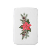 Kerst Poinsettia met Denneappels Badmat (Voorkant Verticaal)