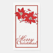 Kerst-Poinsettia Papier gasthanddoeken Servet (Voorkant)