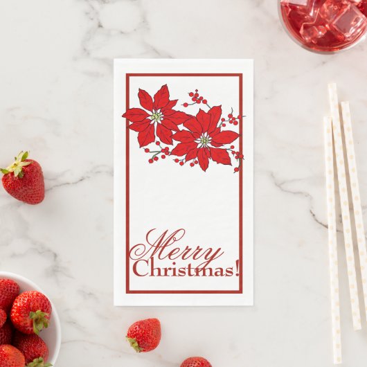 Kerst-Poinsettia Papier gasthanddoeken Servet (Insitu)