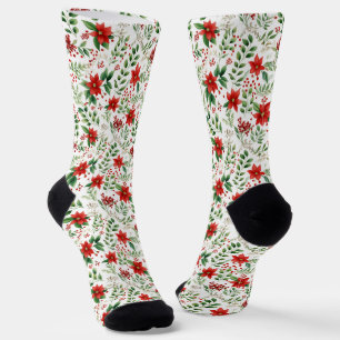 Kerst poinsettia patroon sokken