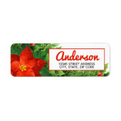 Kerst Poinsettia Retouradres Label (Voorkant)