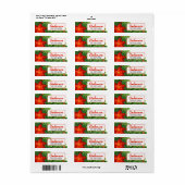 Kerst Poinsettia Retouradres Label (Full Sheet)