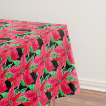 Kerst Poinsettia Rode Bloemenschildering in Waterv