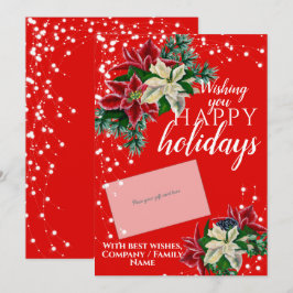 Kerst Poinsettia Rode Gift Kaart Houder