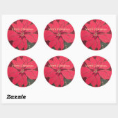 Kerst Poinsettia - Ronde Sticker (Vel)