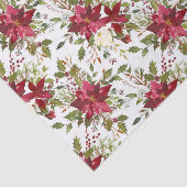 Kerst Poinsettia Rood Elegant Vakantie Bloemen Tissuepapier (Detail)