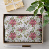 Kerst Poinsettia Rood Elegant Vakantie Bloemen Tissuepapier (Geschenk)