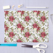 Kerst Poinsettia Rood Elegant Vakantie Bloemen Tissuepapier (Craft)