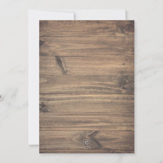 Kerst Poinsettia Rustieke Winter Bruiloft Kaart (Achterkant)