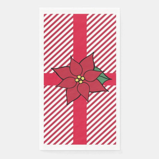 Kerst Poinsettia servetten (Voorkant)