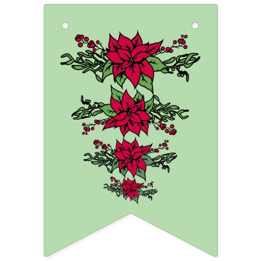 Kerst poinsettia slinger banner (Tweede vlag)