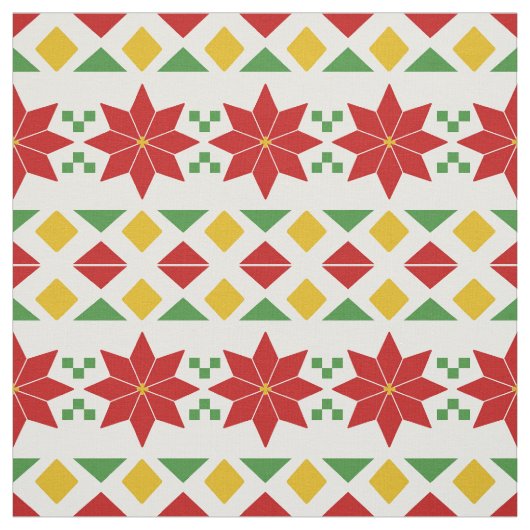 Kerst Poinsettia Stof (Swatch)