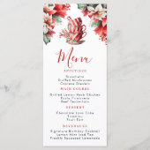 Kerst Poinsettia Theepartij Plat Menu (Voorkant)