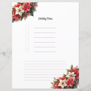 Kerst Poinsettia Vakantie Notities Planner Page