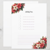 Kerst Poinsettia Vakantie Notities Planner Pagina (Voorkant / Achterkant)