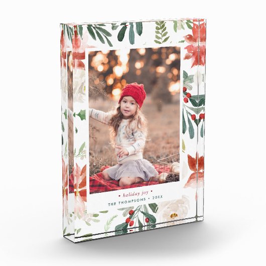 kerst Poinsettia | Vakantieveld fotoblok (Links)