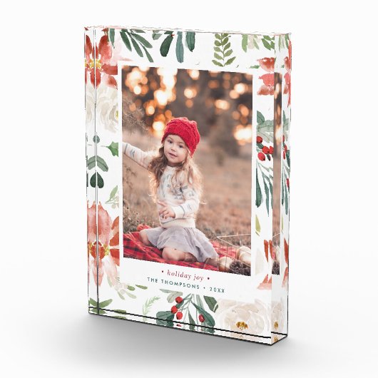 kerst Poinsettia | Vakantieveld fotoblok (Rechts)