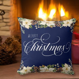 Kerst Poinsettia vierkant Kussen