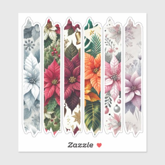 Kerst Poinsettia Washi Tape Planner Stickers (Vel)