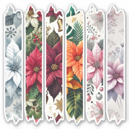 Kerst Poinsettia Washi Tape Planner Stickers (Voorkant)