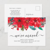 Kerst Poinsettia We zijn verhuisd naar een nieuw h Aankondigingskaart (Voorkant / Achterkant)