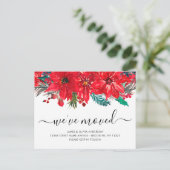 Kerst Poinsettia We zijn verhuisd naar een nieuw h Aankondigingskaart (Staand voorkant)