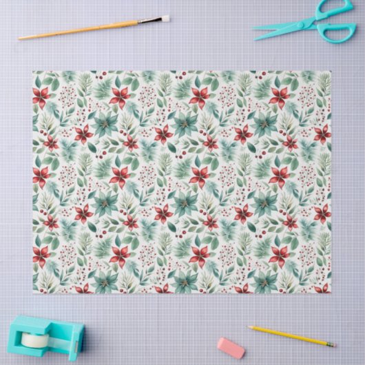 Kerst Poinsettia Weefselpapier Tissuepapier (Craft)