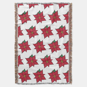 Kerst Poinsettia Werpdeken Deken