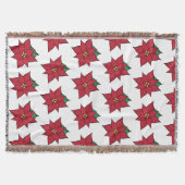Kerst Poinsettia Werpdeken Deken (Voorkant)