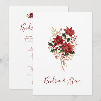 Kerst Poinsettia Wintertrouw TLW26 Kaart