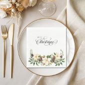 Kerst Poinsettia wit Servet