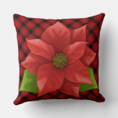 Kerst Poinsettia Worpkussen Kussen (Achterkant)