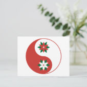 kerst Poinsettia Yin Yang Briefkaart (Staand voorkant)