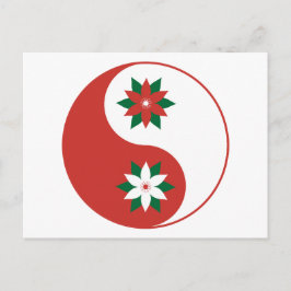 kerst Poinsettia Yin Yang Briefkaart