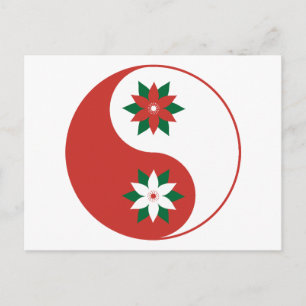 kerst Poinsettia Yin Yang Briefkaart