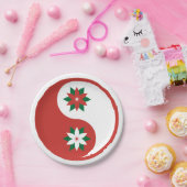 kerst Poinsettia Yin Yang Papieren Bordje (Feest)