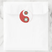 kerst Poinsettia Yin Yang Ronde Sticker (Tas)