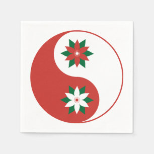 kerst Poinsettia Yin Yang Servet