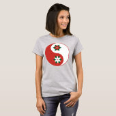 kerst Poinsettia Yin Yang T-shirt (Voorkant volledig)