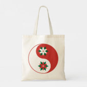 kerst Poinsettia Yin Yang Tote Bag (Achterkant)