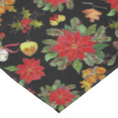 Kerst Poinsettias Bells Acorns dennenappels Tafelkleed (Gekanteld)