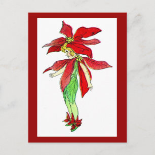 Kerst Pointsettia Flower Fairy Briefkaart