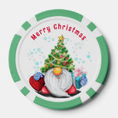 Kerst Poker Chips Gnome met Cadeaus (Achterkant)