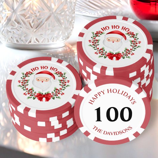 Kerst Poker Chips Schattigee Santa Familienaam