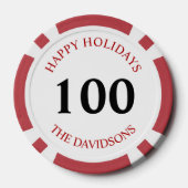 Kerst Poker Chips Schattigee Santa Familienaam (Achterkant)